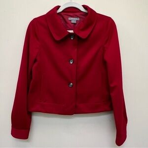 Ann Taylor Factory Red Fully Lined Cropped Blazer Jacket Size 2